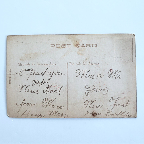 Antique Postcard New Year Holiday Victorian Farm Country Snow Winter Retro 1900s - Picture 3 of 5